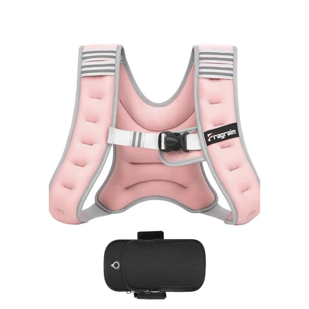 ZELUS Weighted Vest 10lb Weight Vest w Reflective Stripe Pink
